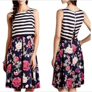 Anthropologie Moulinette Soeurs faux crop floor print dress